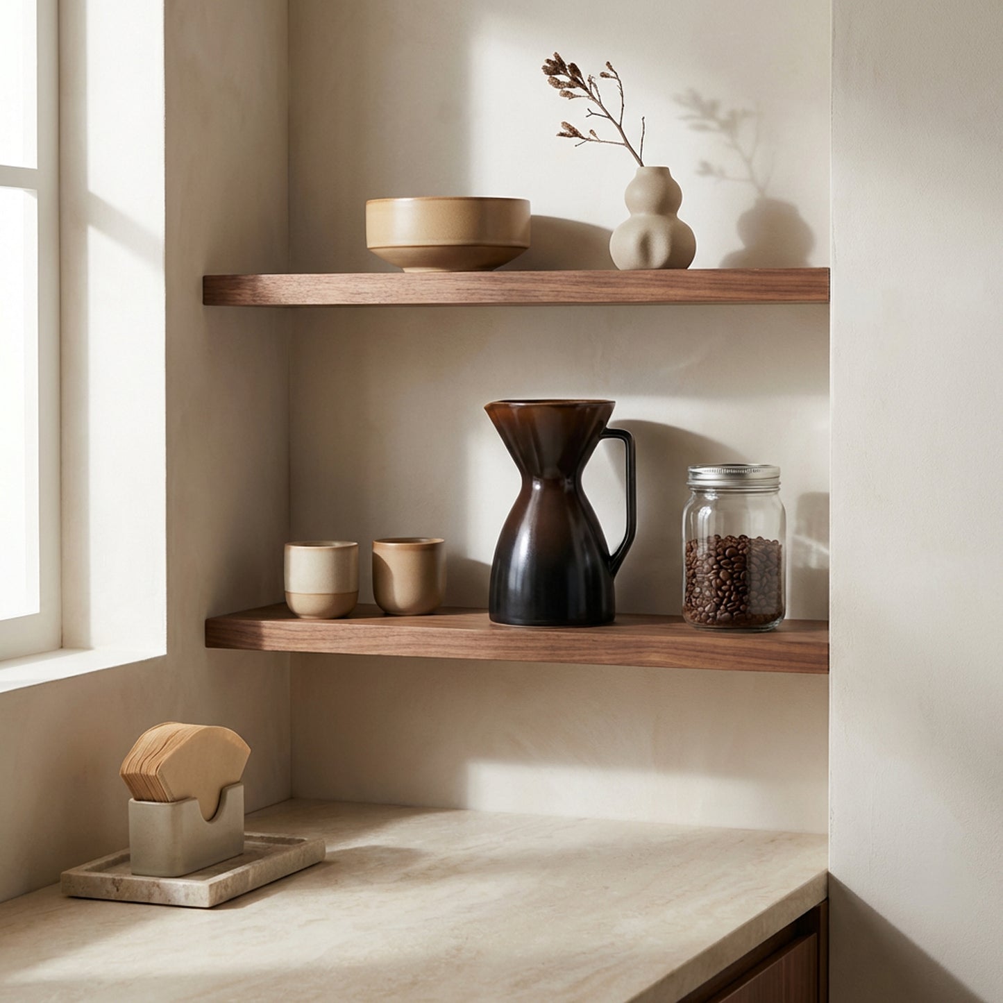 Scandinavian Pour Over Coffee Maker - Brown