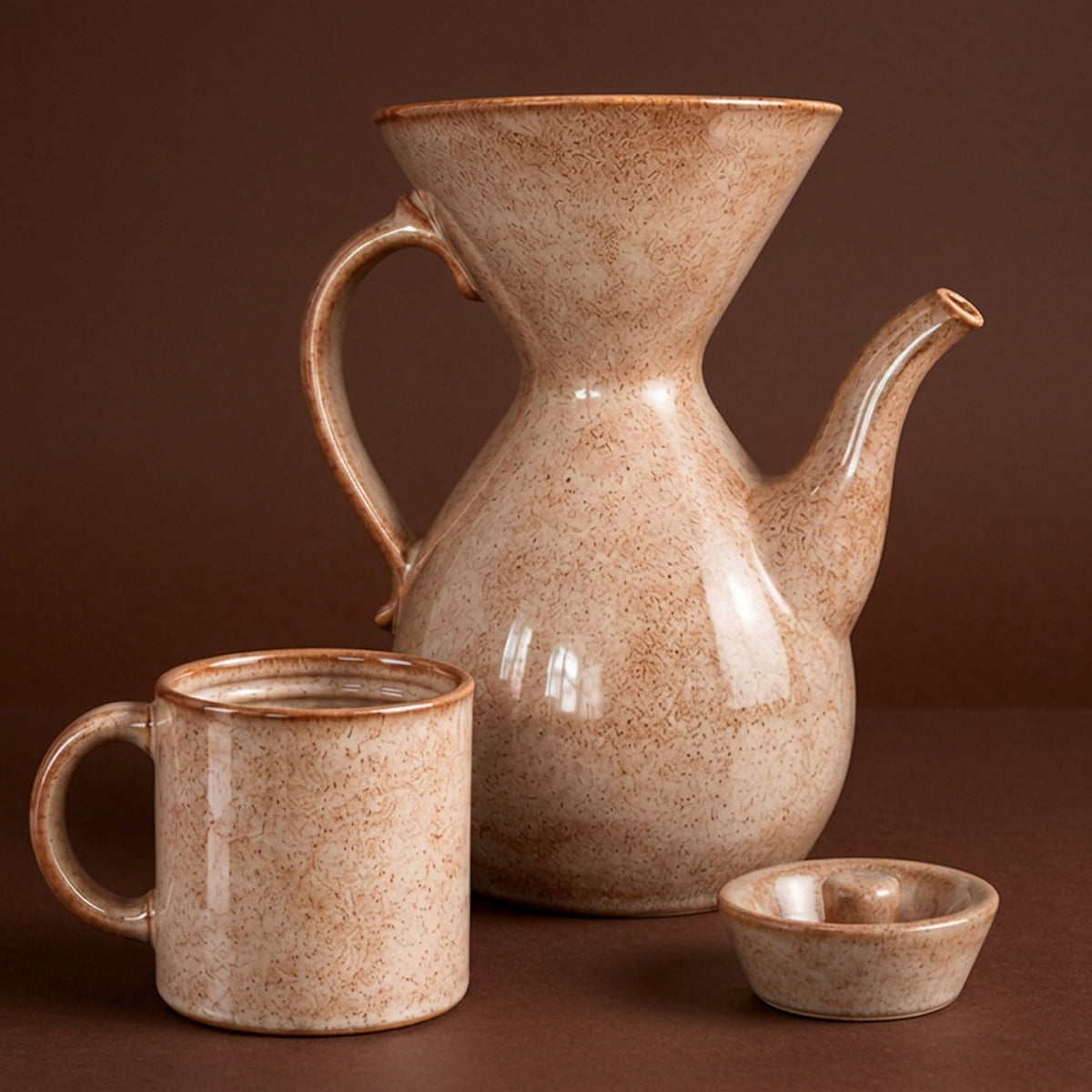 Filtrare ceramic pour-over coffee maker and mugs