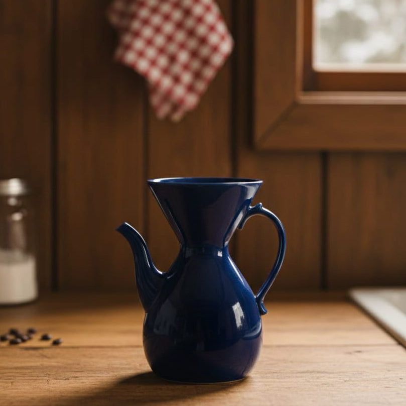 Victorian Pour Over Coffee Maker - Midnight Blue